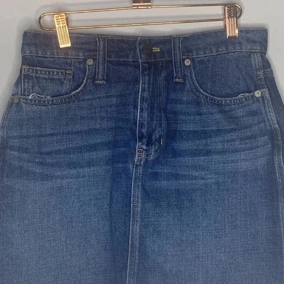 Madewell Rigid Denim Straight Mini Skirt: Reworked Edition Size 26 - Picture 3 of 8